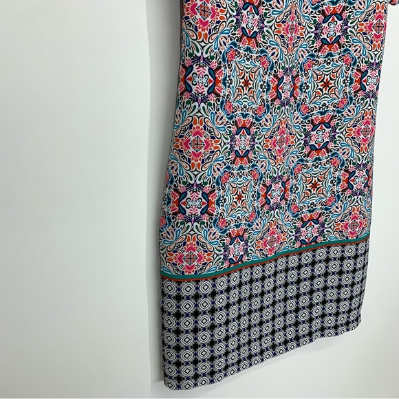 Cynthia Rowley Multicolored Vibrant Geometric Floral Short Sleeve Dress Size 10 - Picture 10 of 16